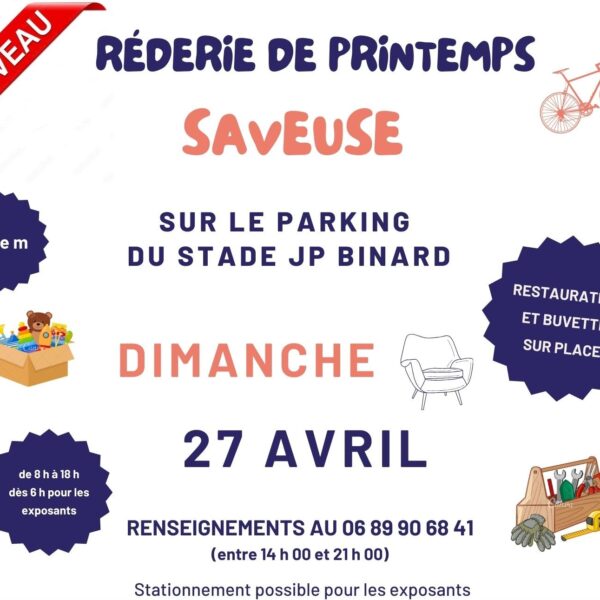 Rèderie de Printemps – Inscriptions jusqu’au 23 avril