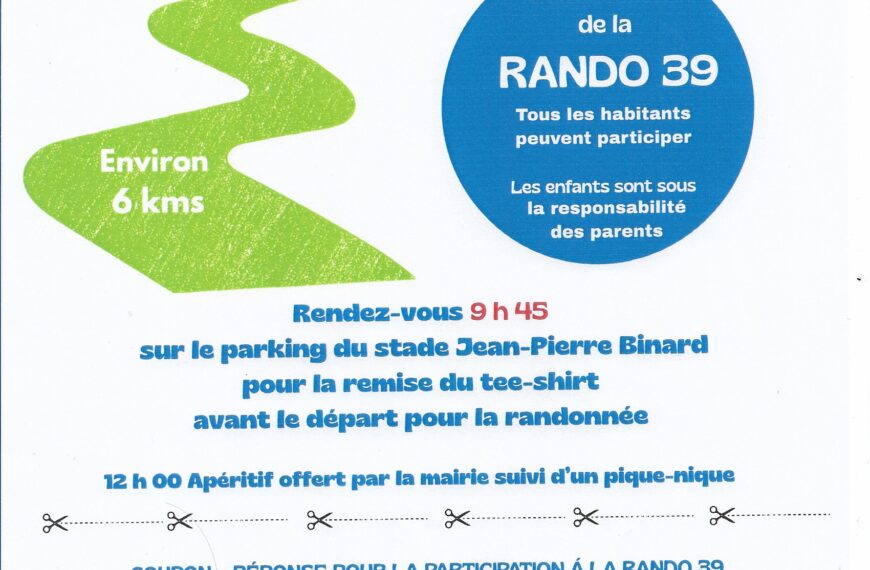 4 MAI – 2ème ÉDITION DE LA RANDO 39