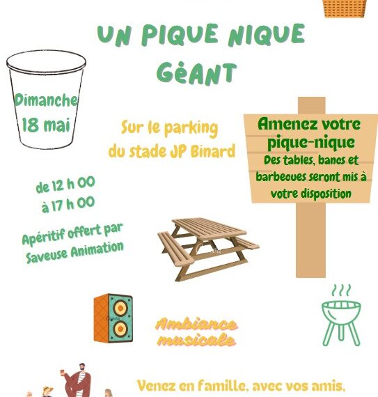 PIQUE NIQUE GÉANT LE 18 MAI