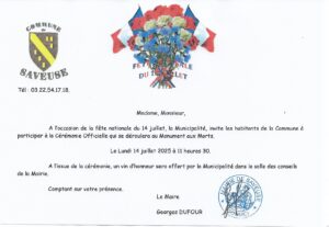 Lire la suite à propos de l’article FÊTE NATIONALE CÉRÉMONIE AU MONUMENT AUX MORTS