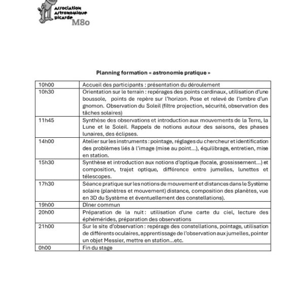Formation par l’AAP M 80 en mars 2026